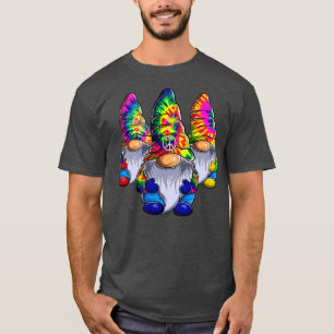 Three Hippie Gnomes Peace Gnome Funny Retro Tie Di T-Shirt