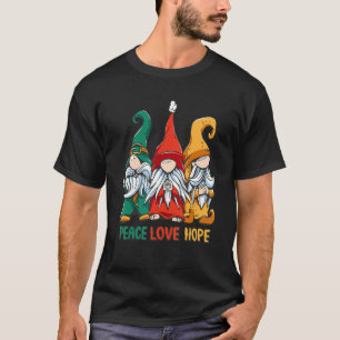 Three Hippie Gnomes, Peace Gnome, Funny Retro Tie T-Shirt