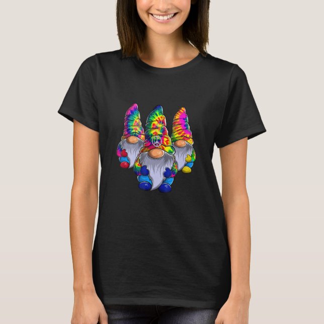 Three Hippie Gnomes Peace Gnome  Retro Tie Diy T-Shirt (Front)
