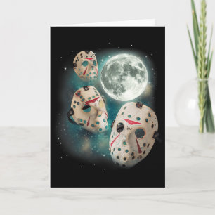 Three Hockey Mask Moon Magical Sport Lover Hockey  Card