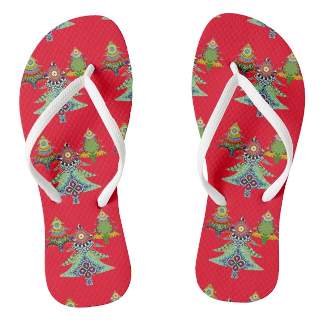 THREE HOLIDAY TREES THONGS (Footbed)
