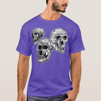 Three Hominid Skulls T-Shirt