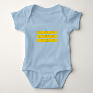 Three Horizontal Stripes Vintage Yin-Yang Symbol Baby Bodysuit