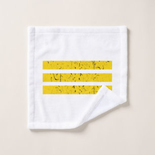 Three Horizontal Stripes Vintage Yin-Yang Symbol Bath Towel Set