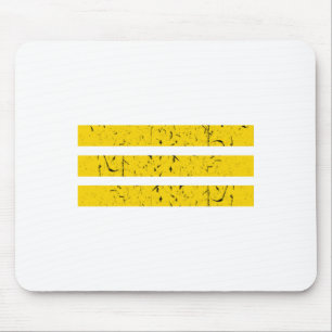 Three Horizontal Stripes Vintage Yin-Yang Symbol Mouse Pad