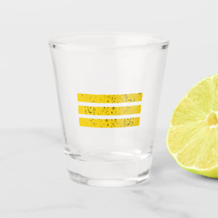 Three Horizontal Stripes Vintage Yin-Yang Symbol Shot Glass