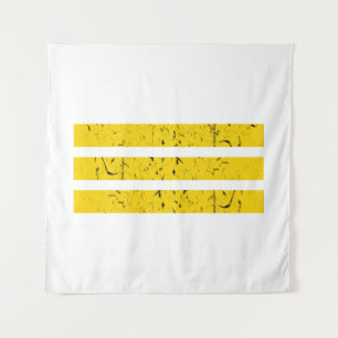 Three Horizontal Stripes Vintage Yin-Yang Symbol Tapestry
