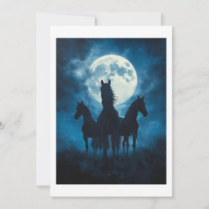 Three Horse Moon Thank You Card