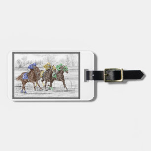 Three Horse Race - Neck and Neck Luggage Tag