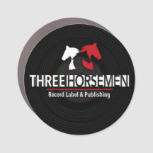 Three horsemen records car magnet