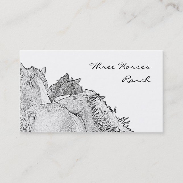 Three horses business card (Front)