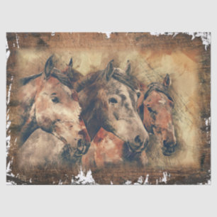 Three Horses Decoupage Tissue Paper