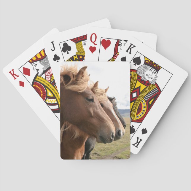 Three horses in a row Playing Cards (Back)