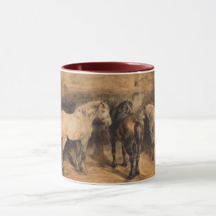 Three Horses in Their Stable Mug