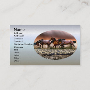 Three Horses Trotting in the Ocean Business Card