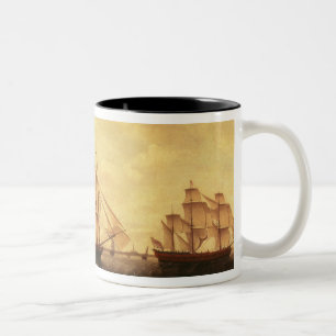 Three Hudson Bay ships in the Thames Two-Tone Coffee Mug