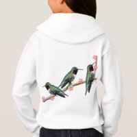Three Hummingbirds perching on a branch Floss Silt
