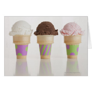 Three ice cream cones