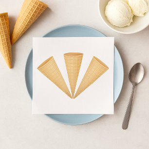 Three Ice Cream Cones Napkins