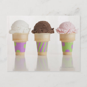 Three ice cream cones postcard