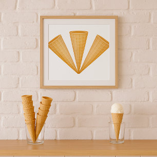 Three Ice Cream Cones Poster