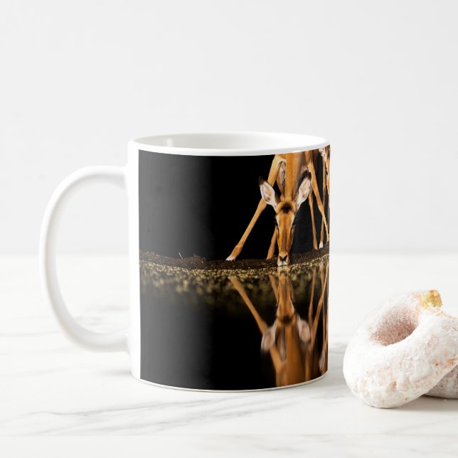 Three Impala Drink Together at Night Coffee Mug (With Donut)