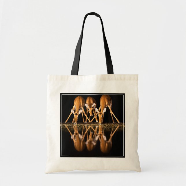 Three Impala Drink Together at Night Tote Bag (Front)