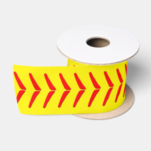 Three Inch Fastpitch Softball Seams Stitches Satin Ribbon
