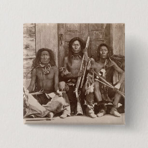 Three Indian Braves, photographed by the Royal Eng 15 Cm Square Badge