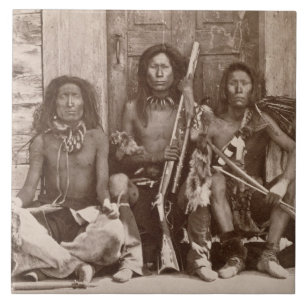 Three Indian Braves, photographed by the Royal Eng Tile