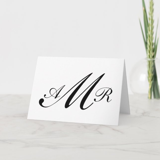 Three Initials Black White Monogram Note Cards (Front)