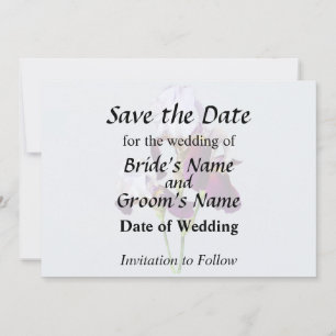 Three Irises in Shades of Magenta Save The Date