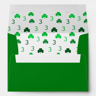 Three Is A Charm St Patrick's Day 3rd Birthday Envelope
