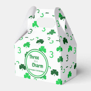 Three Is A Charm St Patrick's Day 3rd Birthday Favour Box