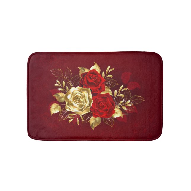 Three Jewellery Roses Bath Mat (Front)