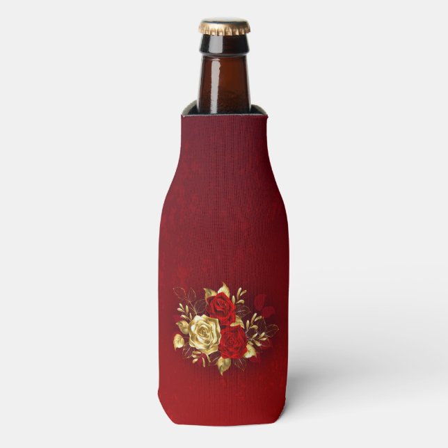 Three Jewellery Roses Bottle Cooler (Bottle Front)