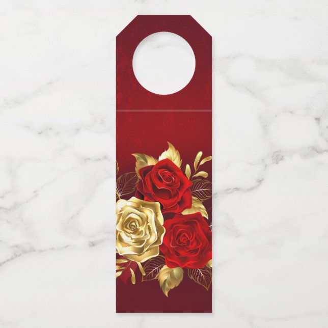 Three Jewellery Roses Bottle Tag (Front)