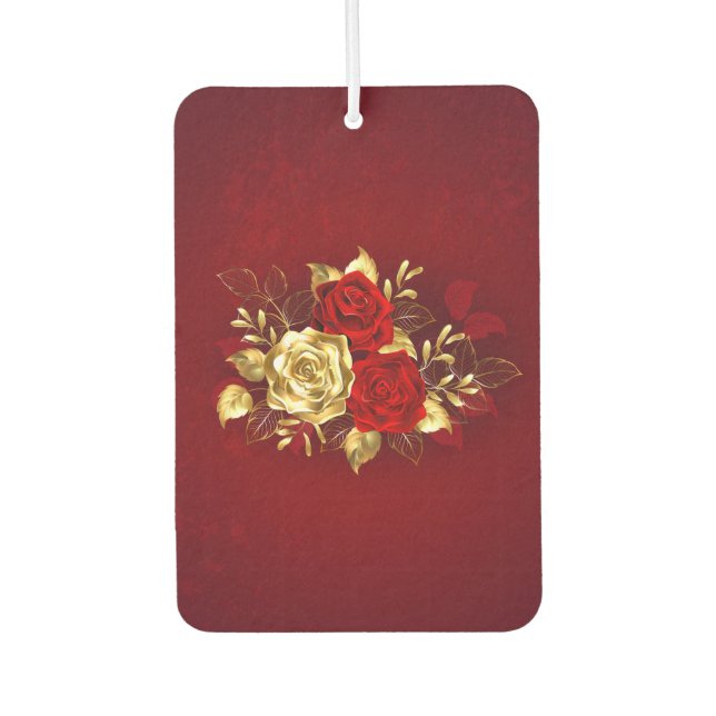 Three Jewellery Roses Car Air Freshener (Front)