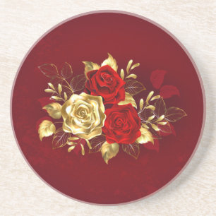Three Jewellery Roses Coaster
