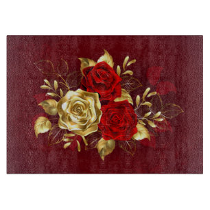 Three Jewellery Roses Cutting Board