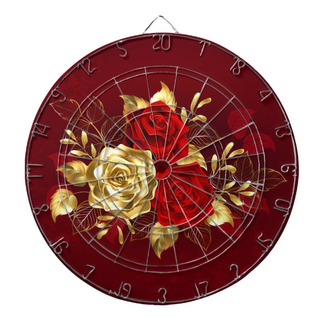 Three Jewellery Roses Dartboard (Front)