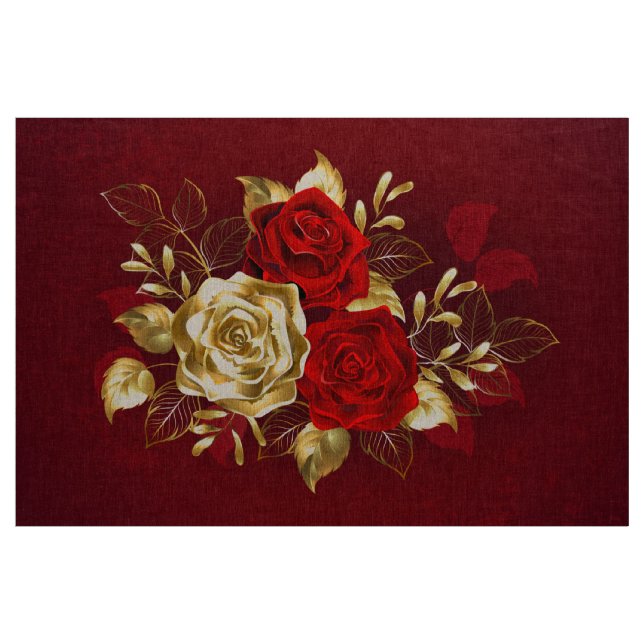 Three Jewellery Roses Fabric (Yard)