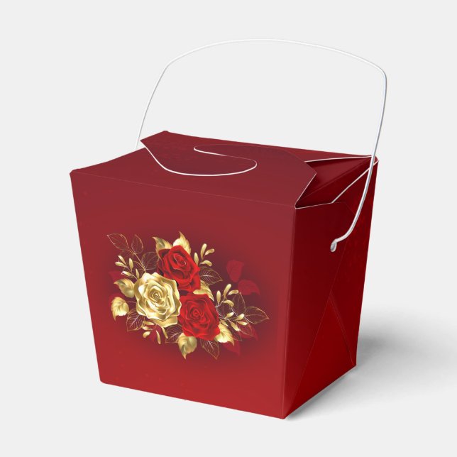 Three Jewellery Roses Favour Box (Front Side)