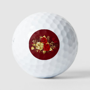 Three Jewellery Roses Golf Balls