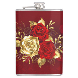 Three Jewellery Roses Hip Flask