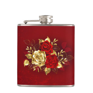 Three Jewellery Roses Hip Flask