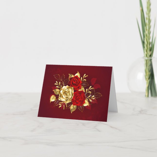 Three Jewellery Roses Holiday Card (Front)