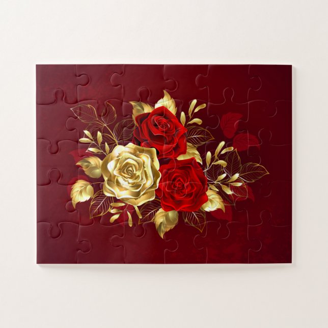 Three Jewellery Roses Jigsaw Puzzle (Horizontal)