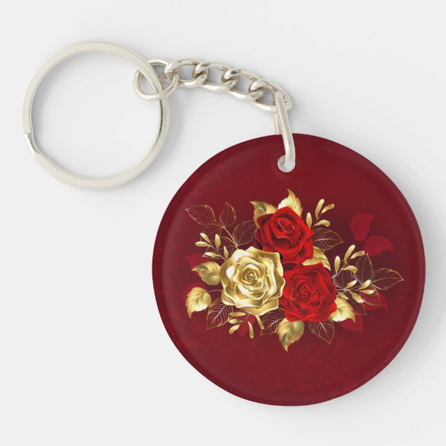 Three Jewellery Roses Key Ring (Front)