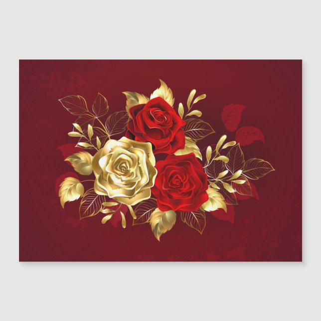 Three Jewellery Roses Magnetic Invitation (Front)